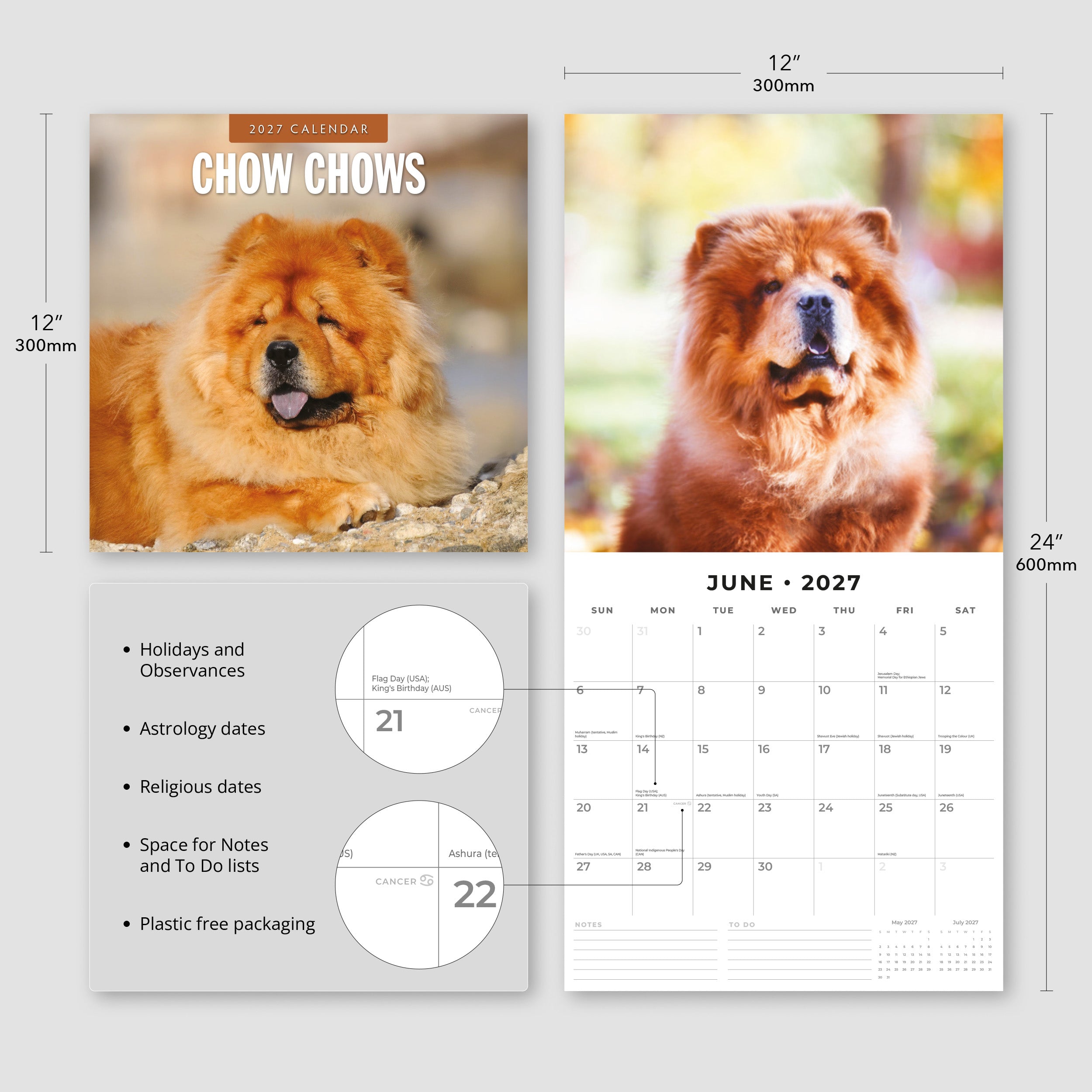 2027 Chow Chows - Square Wall Calendar