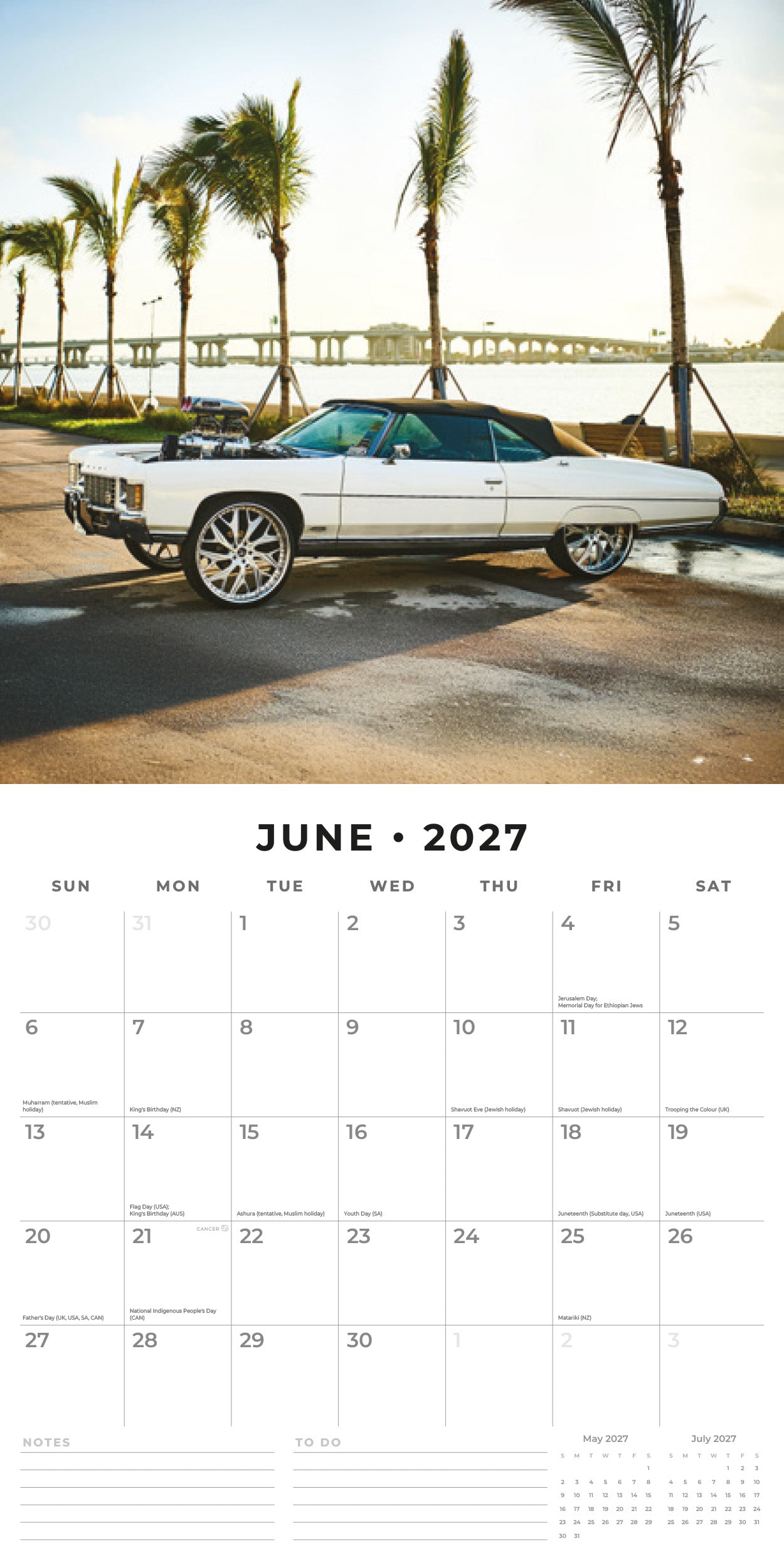 2027 Custom Cars - Square Wall Calendar