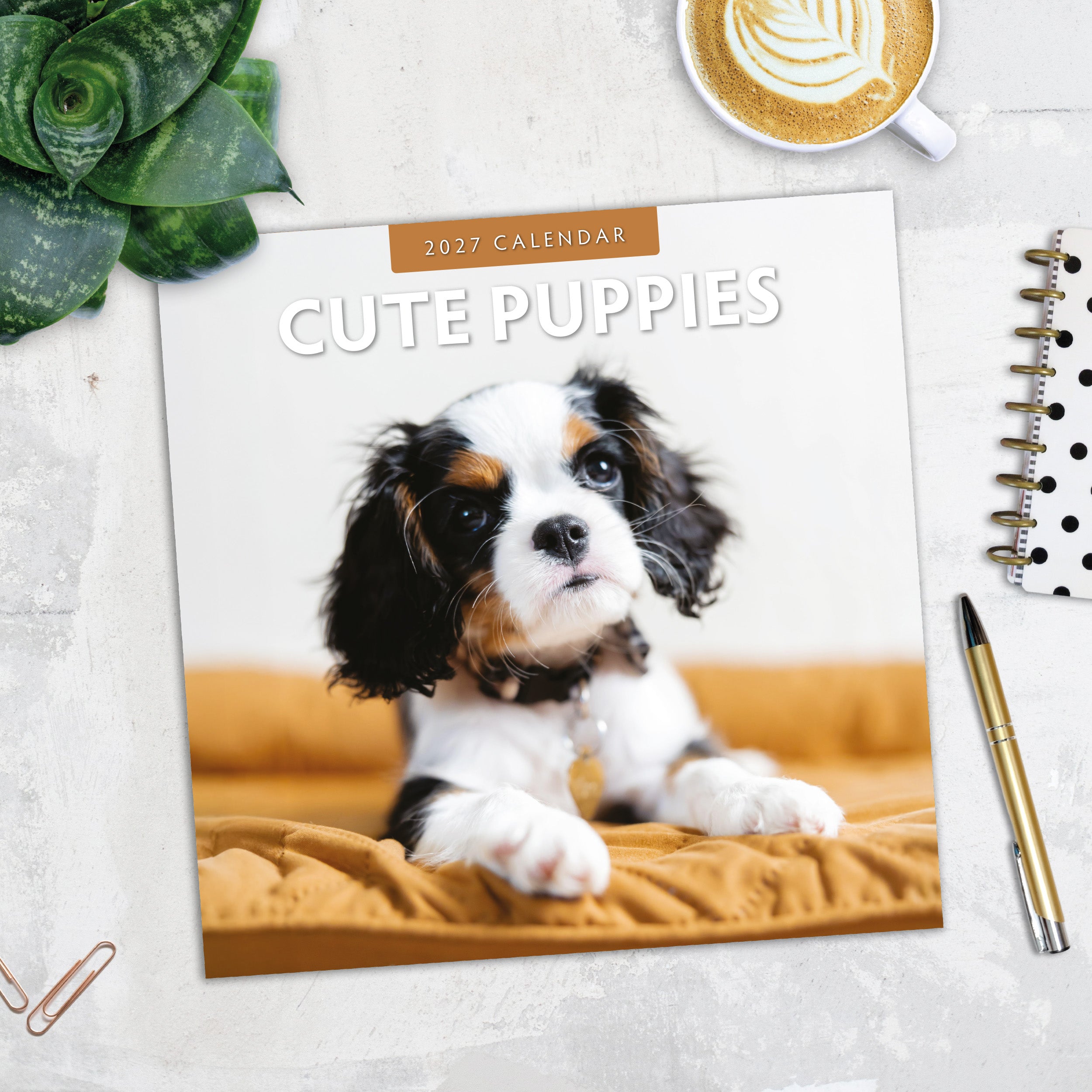2027 Cute Puppies - Square Wall Calendar