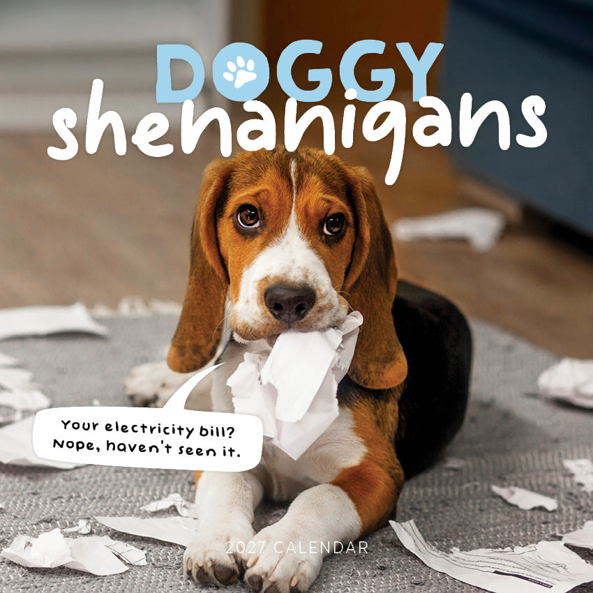 2027 Doggy Shennanigans - Square Wall Calendar