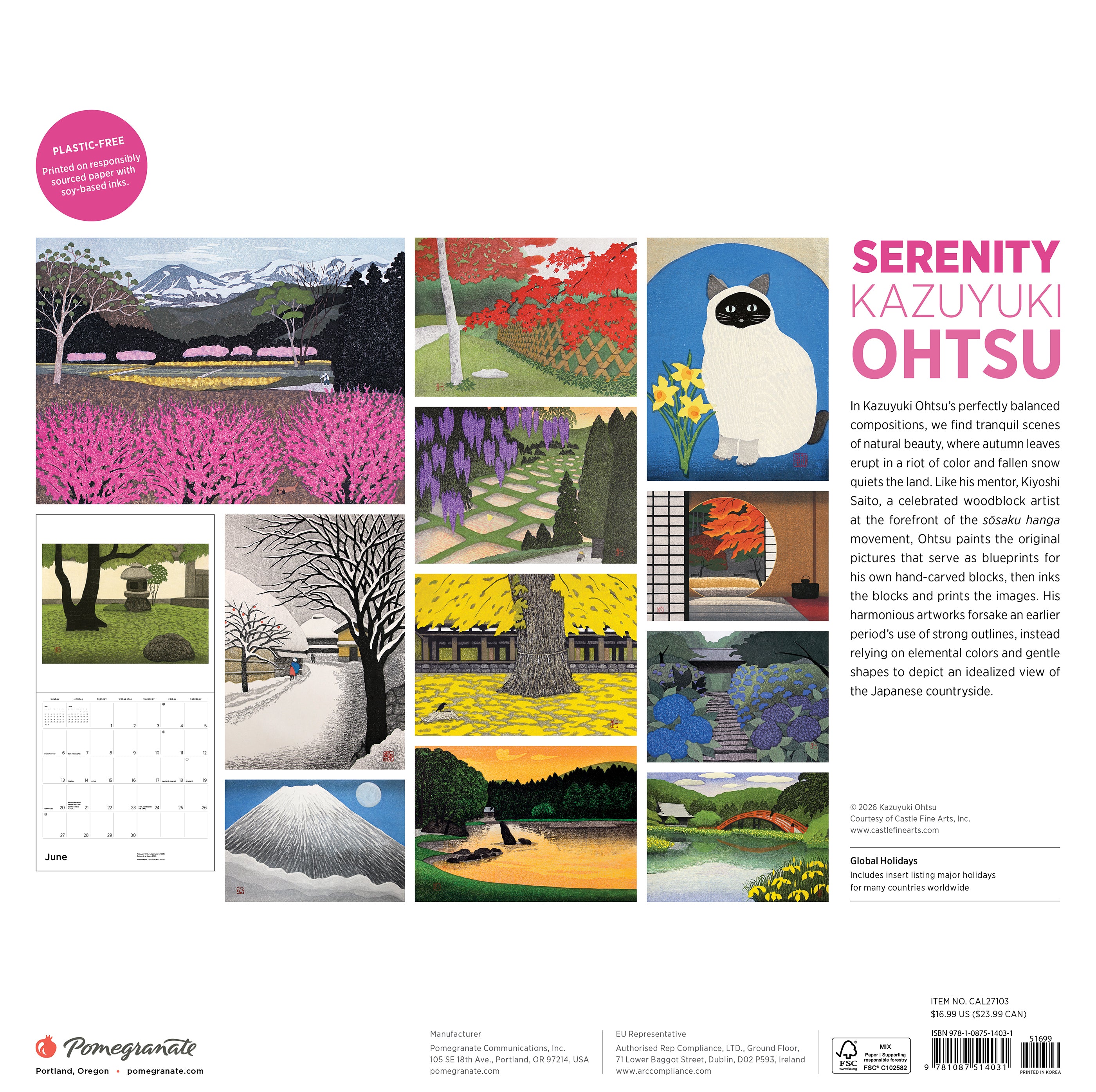 2027 Serenity - Square Wall Calendar