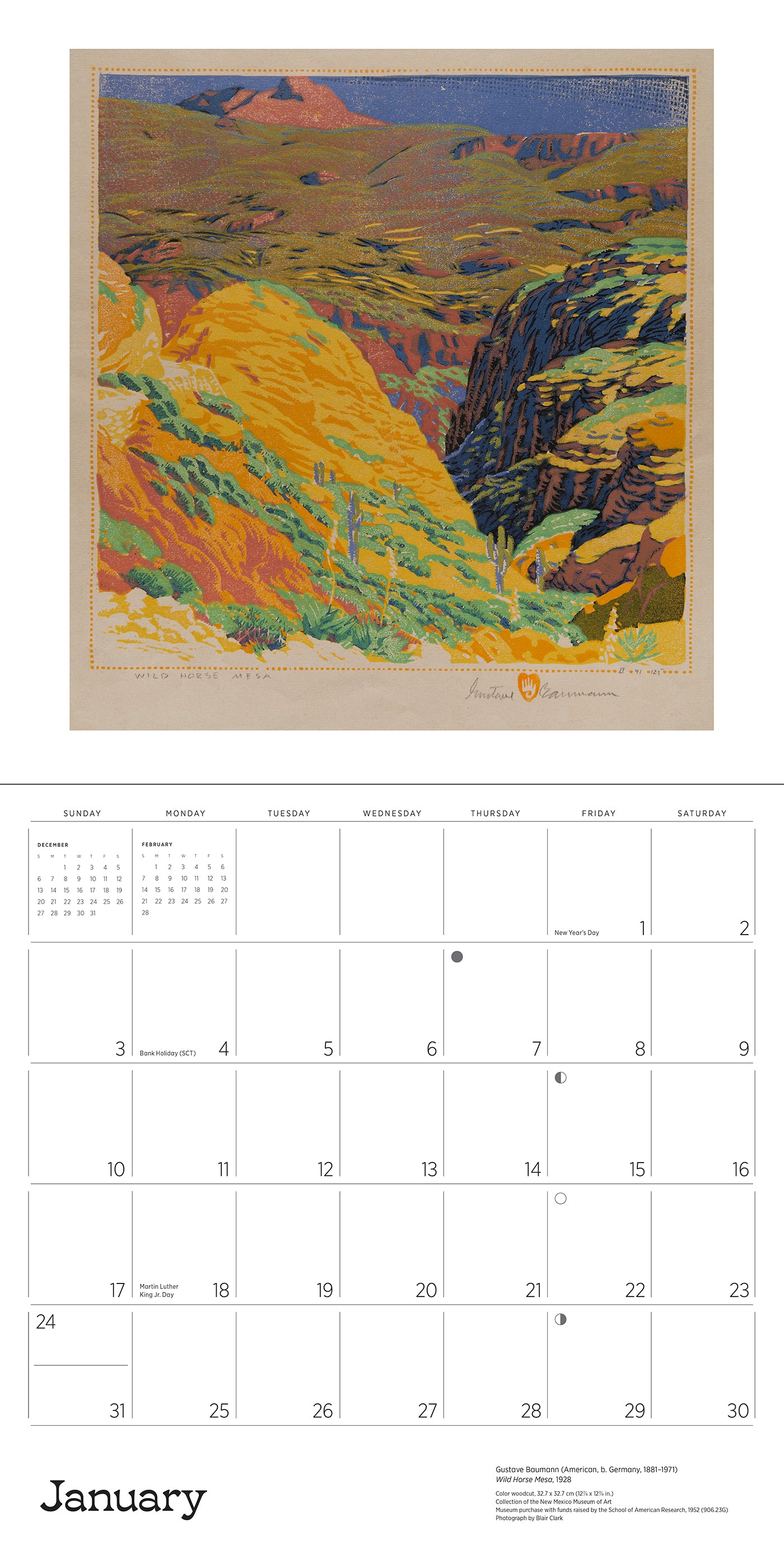 2027 The Art of Gustave Baumann - Square Wall Calendar