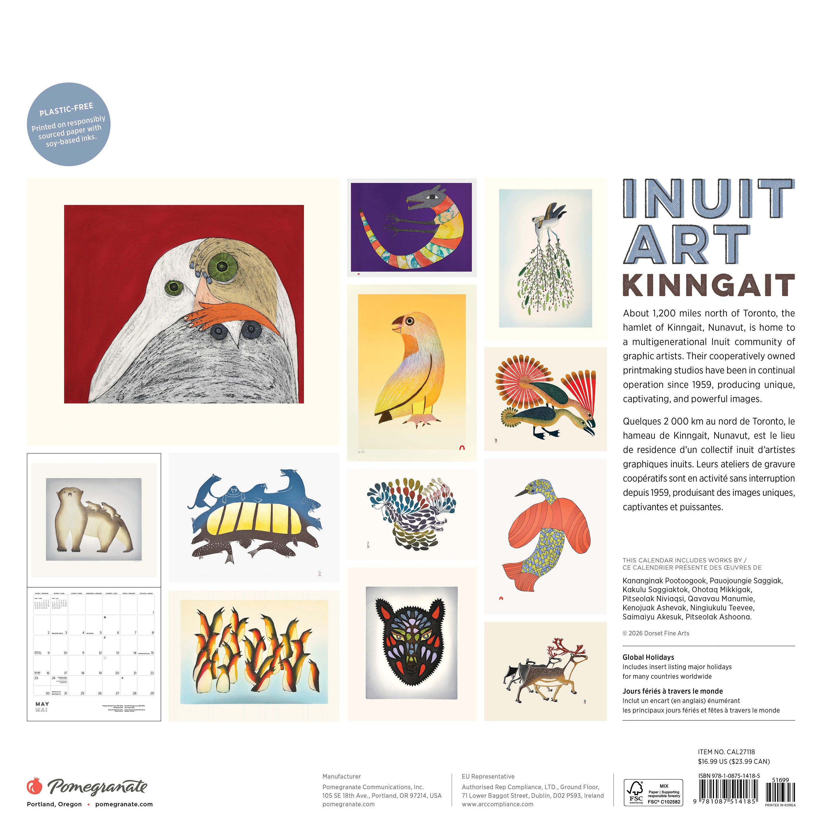 2027 Inuit Art Kinngait - Square Wall Calendar