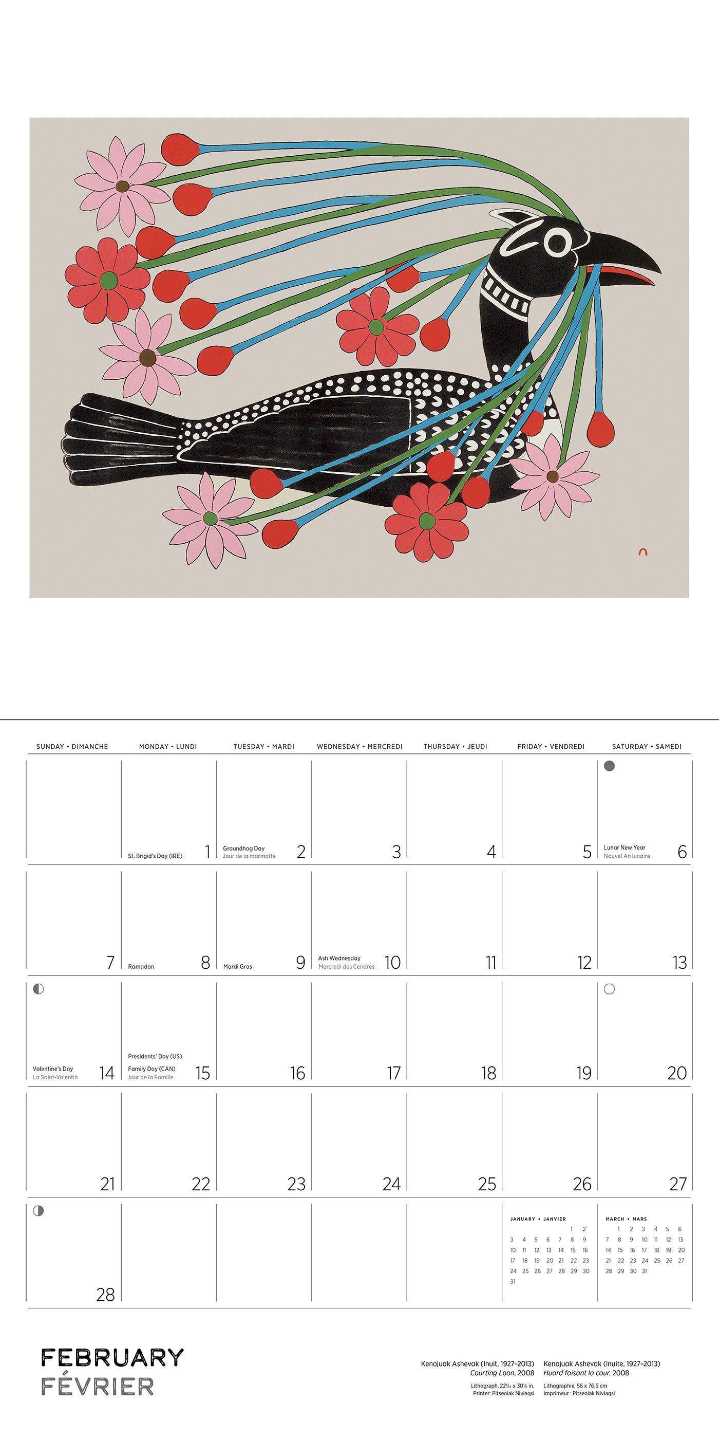 2027 Kenojuak Ashevak - Square Wall Calendar