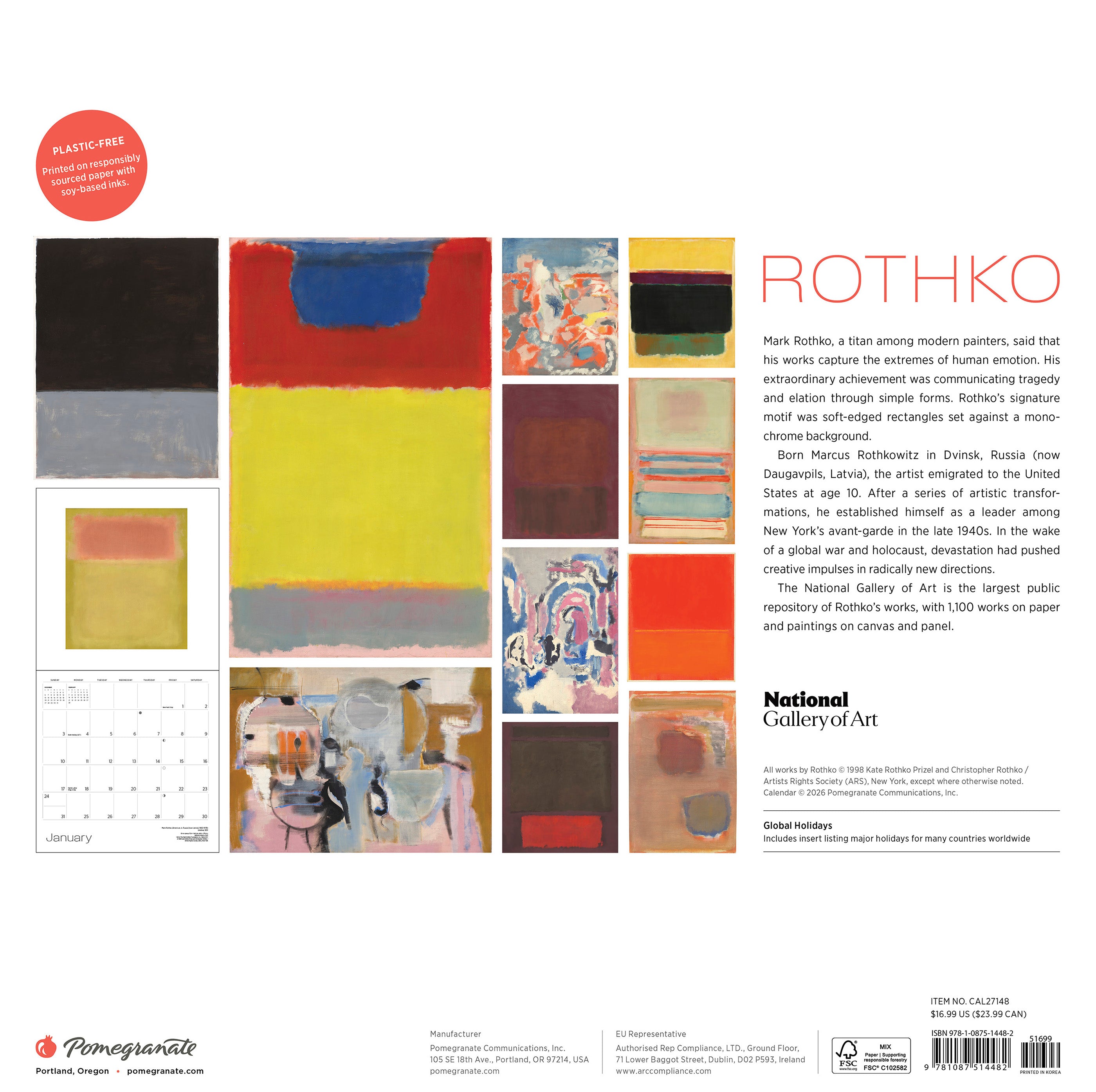 2027 Rothko - Square Wall Calendar