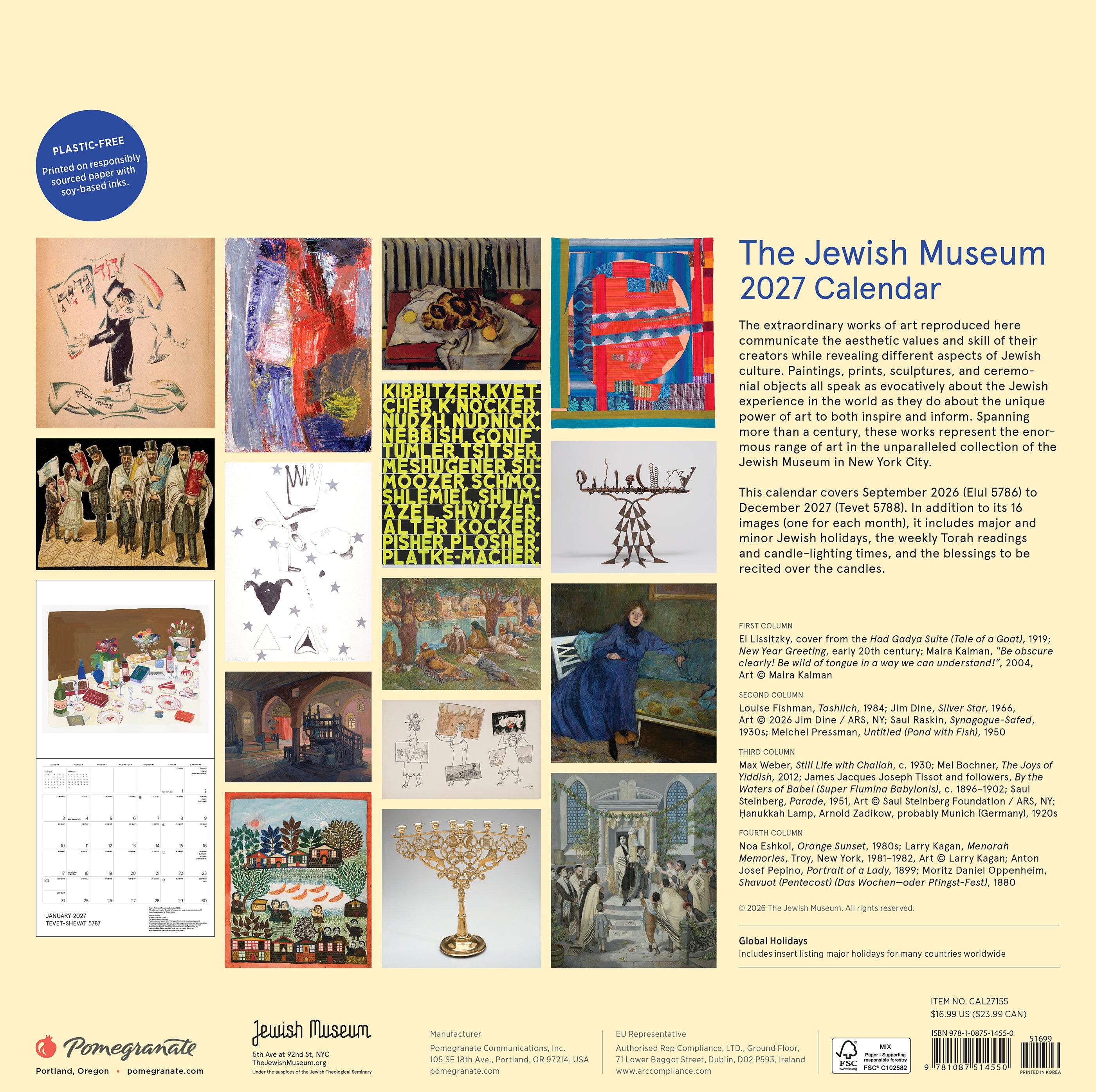 2027 The Jewish Museum - Square Wall Calendar