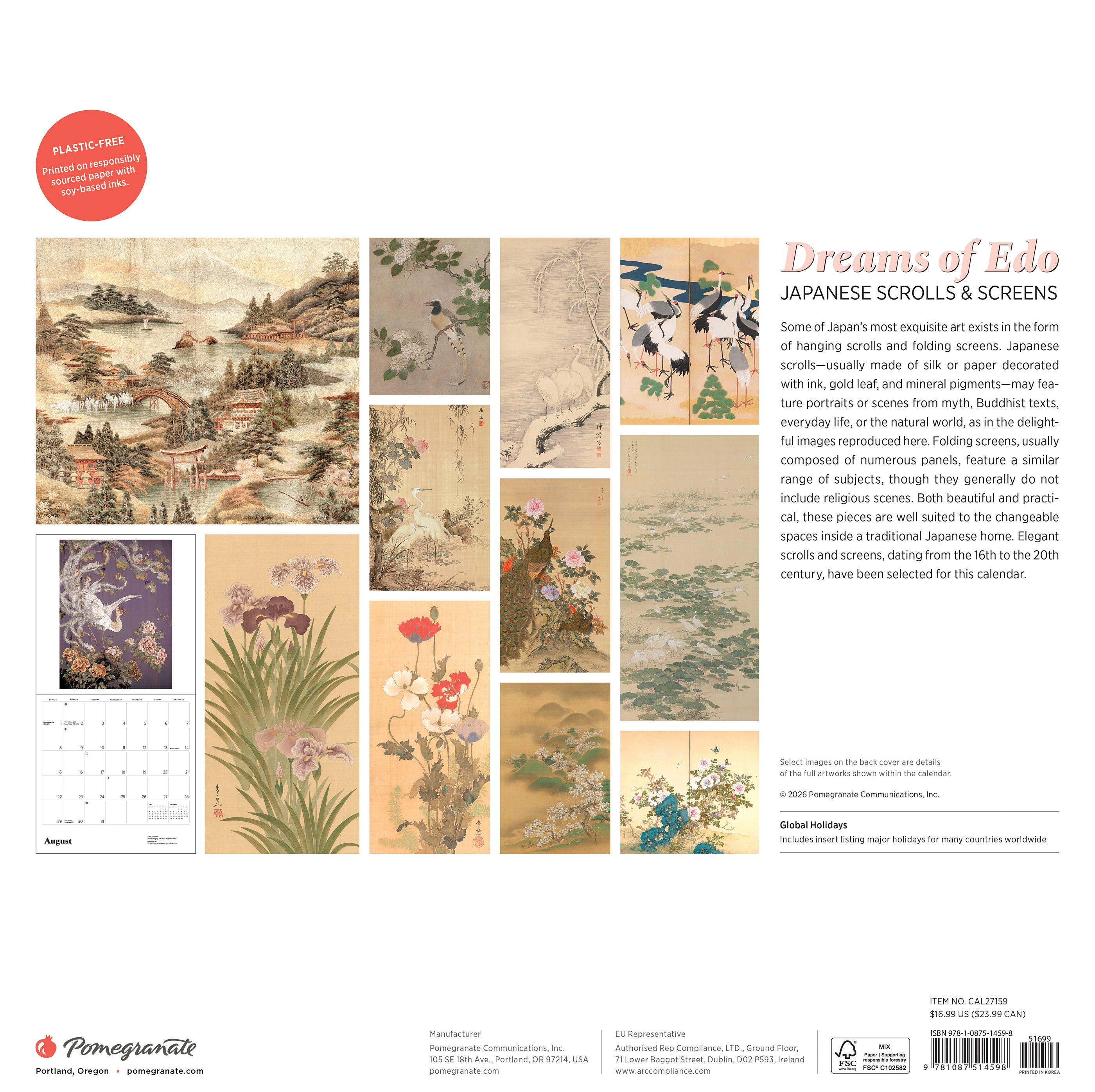 2027 Dreams of Edo - Square Wall Calendar