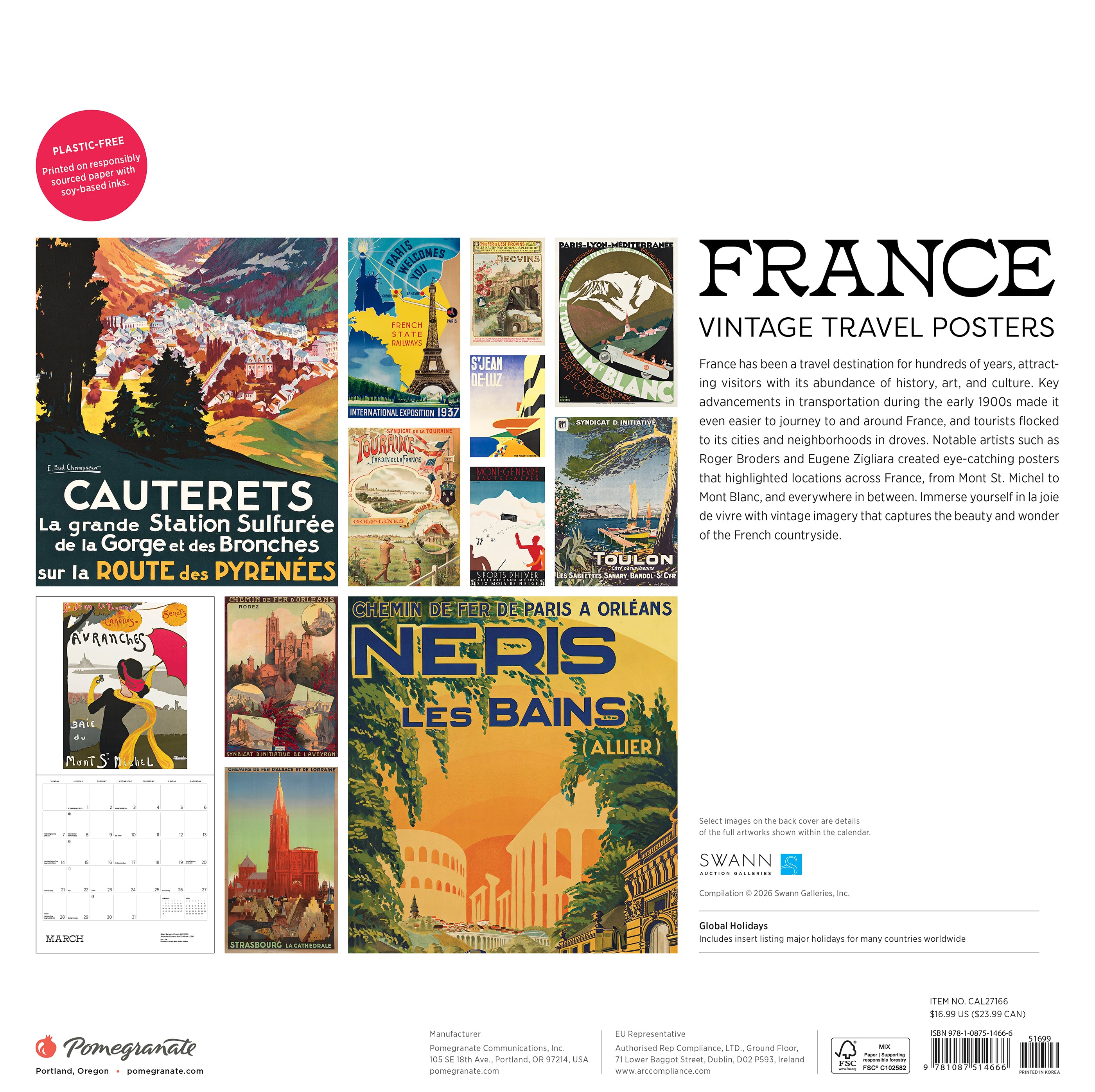 2027 France - Square Wall Calendar