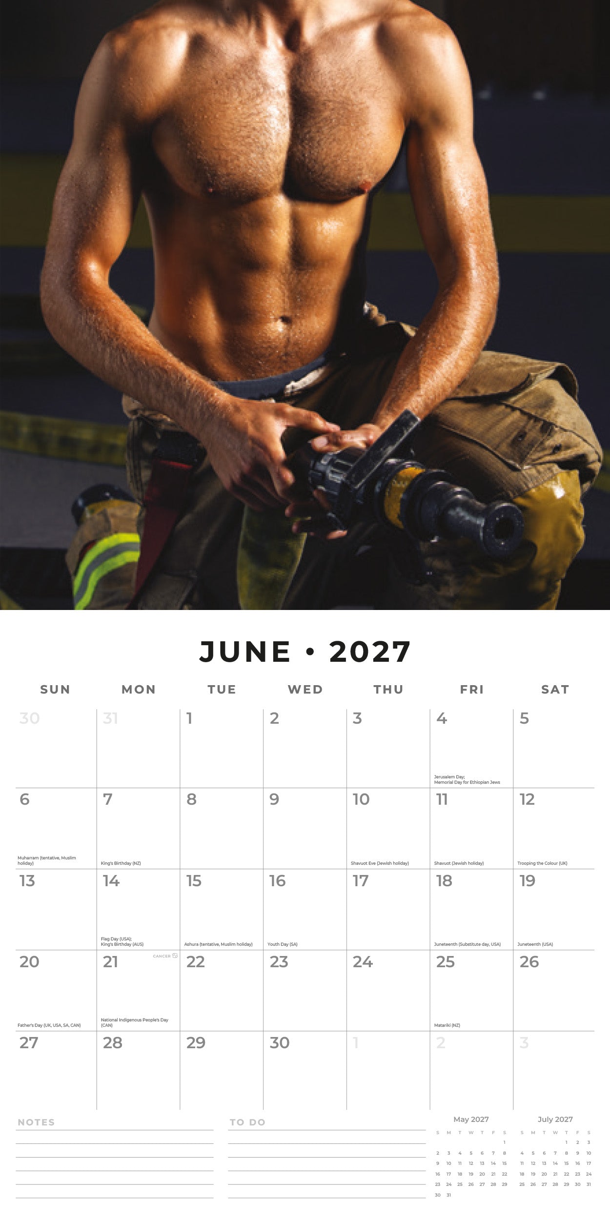 2027 Fire Fighters - Square Wall Calendar