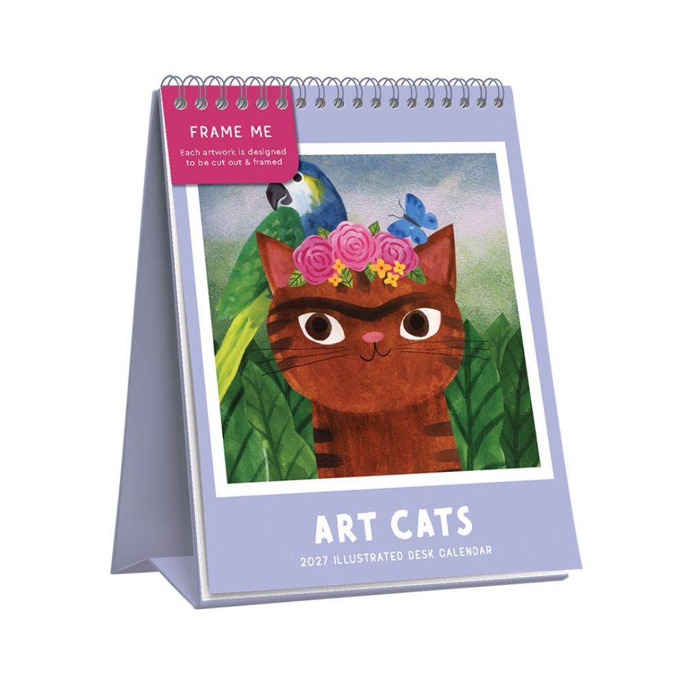 2027 Art Cats - Desk Easel Calendar