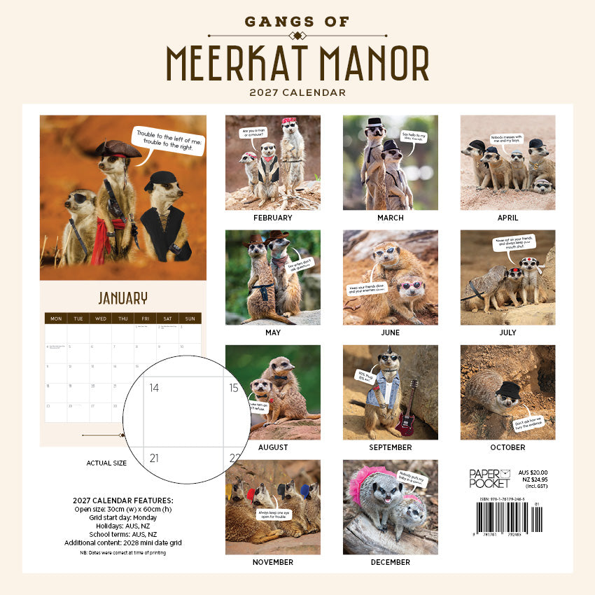 2027 Gangs Of Meerkat Manor - Square Wall Calendar