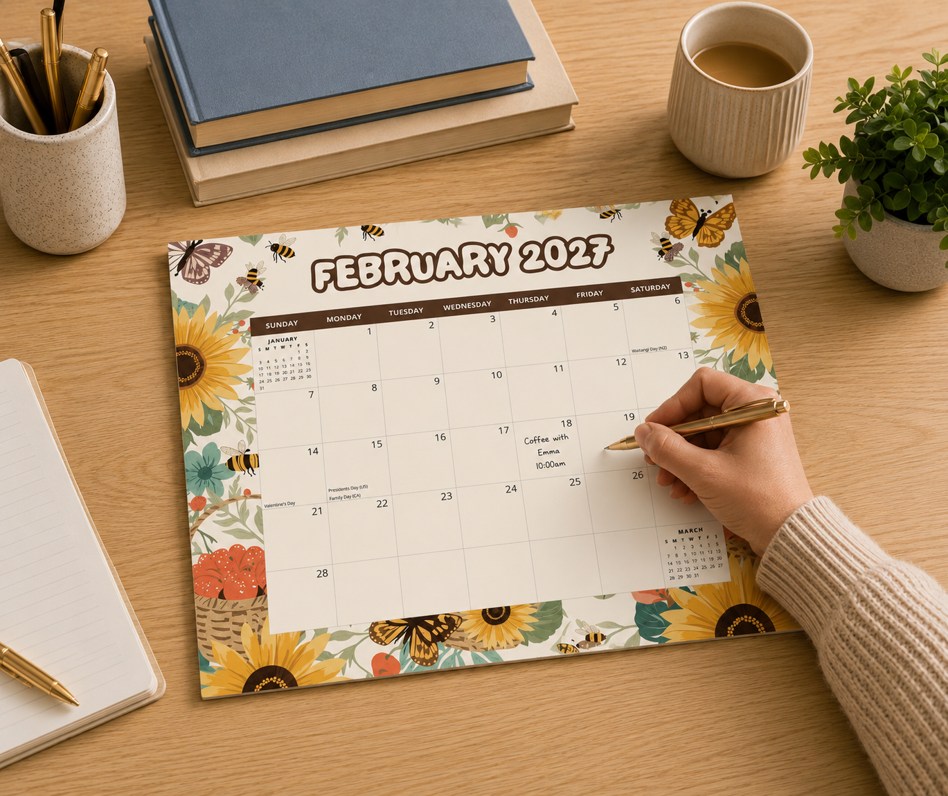 2027 Gather & Graze - Versatile 4-in-1 Magnetic, Wall and Desk Calendar