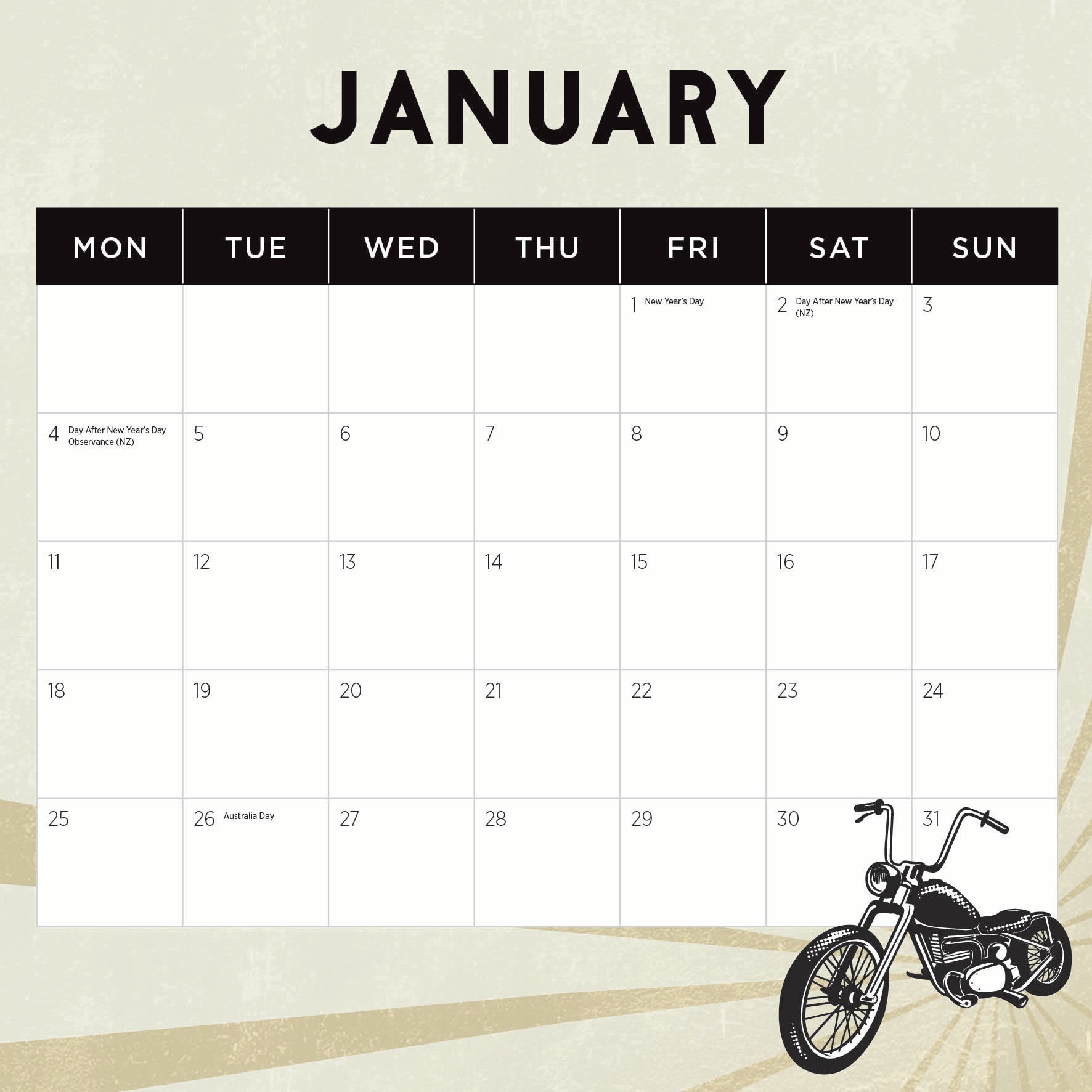 2027 Harleys - Square Wall Calendar