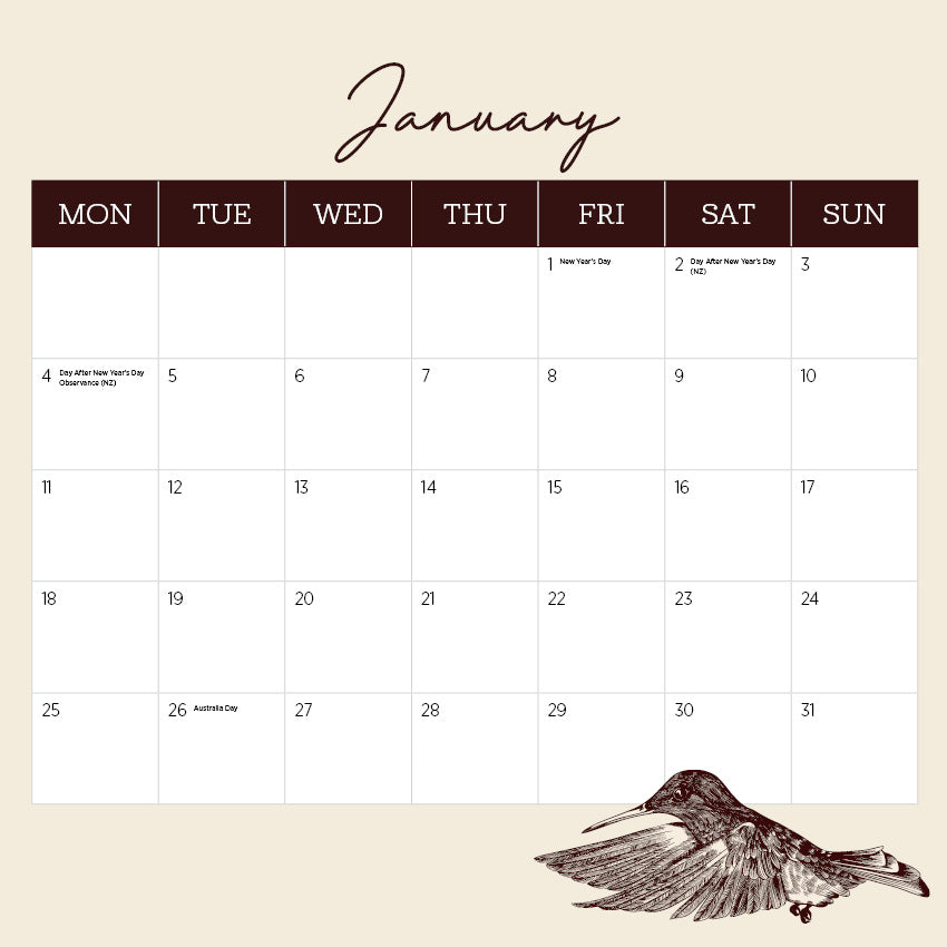 2027 Hummingbirds - Square Wall Calendar