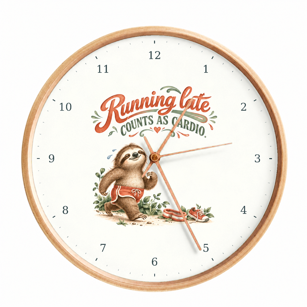IMAGE_01_Front_-_Funny_Running_Sloth_Wall_Clock_30cm_Wooden_Frame_-_WC-H058_-_649310204069.png
