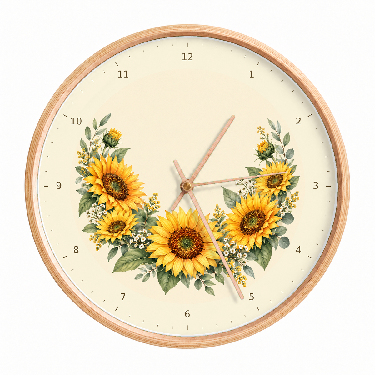 IMAGE_01_Front_-_Sunflower_Wall_Clock_30cm_Wooden_Frame_-_WC-F022_-_649310203703.png
