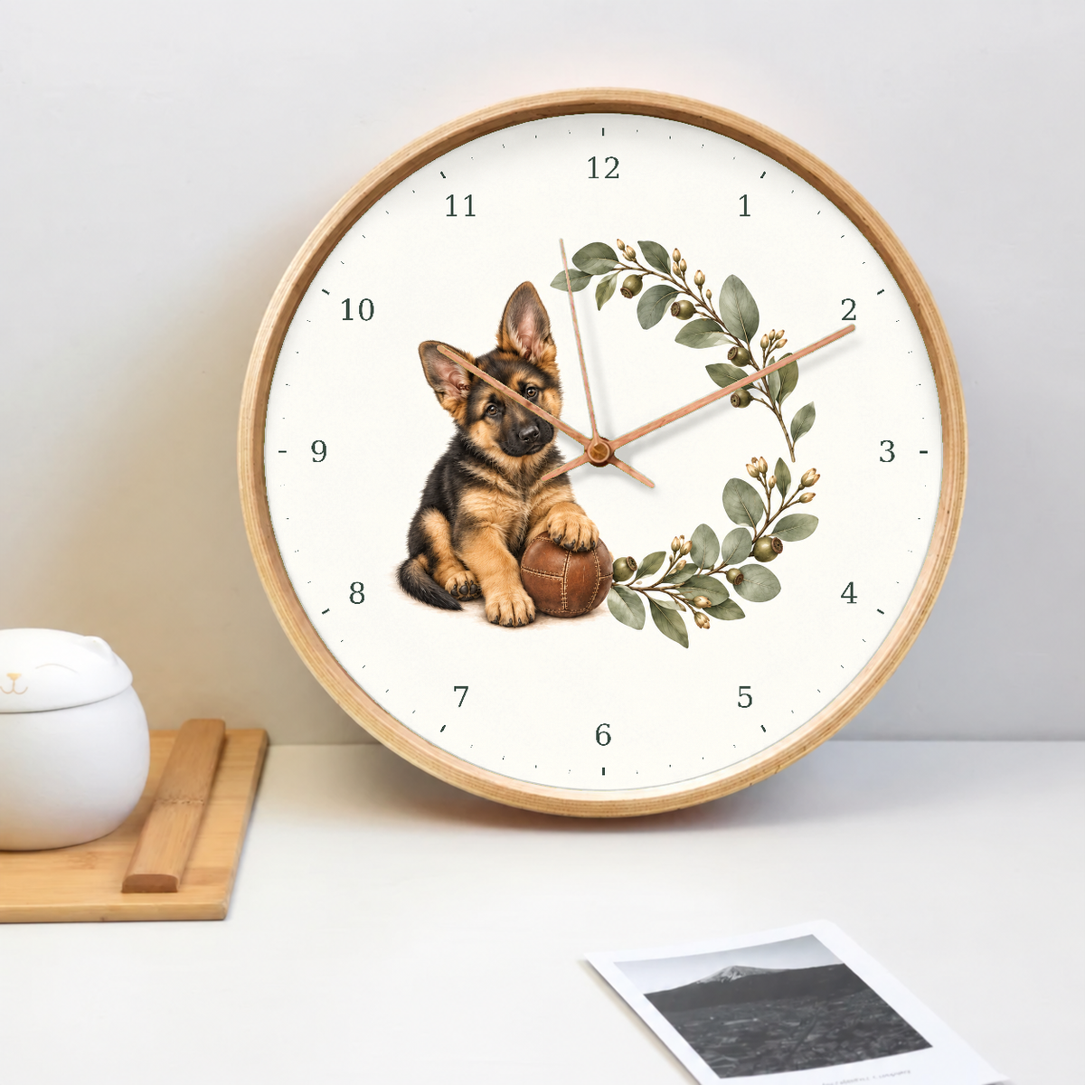 IMAGE_02_Tabletop_-_German_Shepherd_Puppy_Wall_Clock_30cm_Wooden_Frame_-_WC-D032_-_649310203802.png