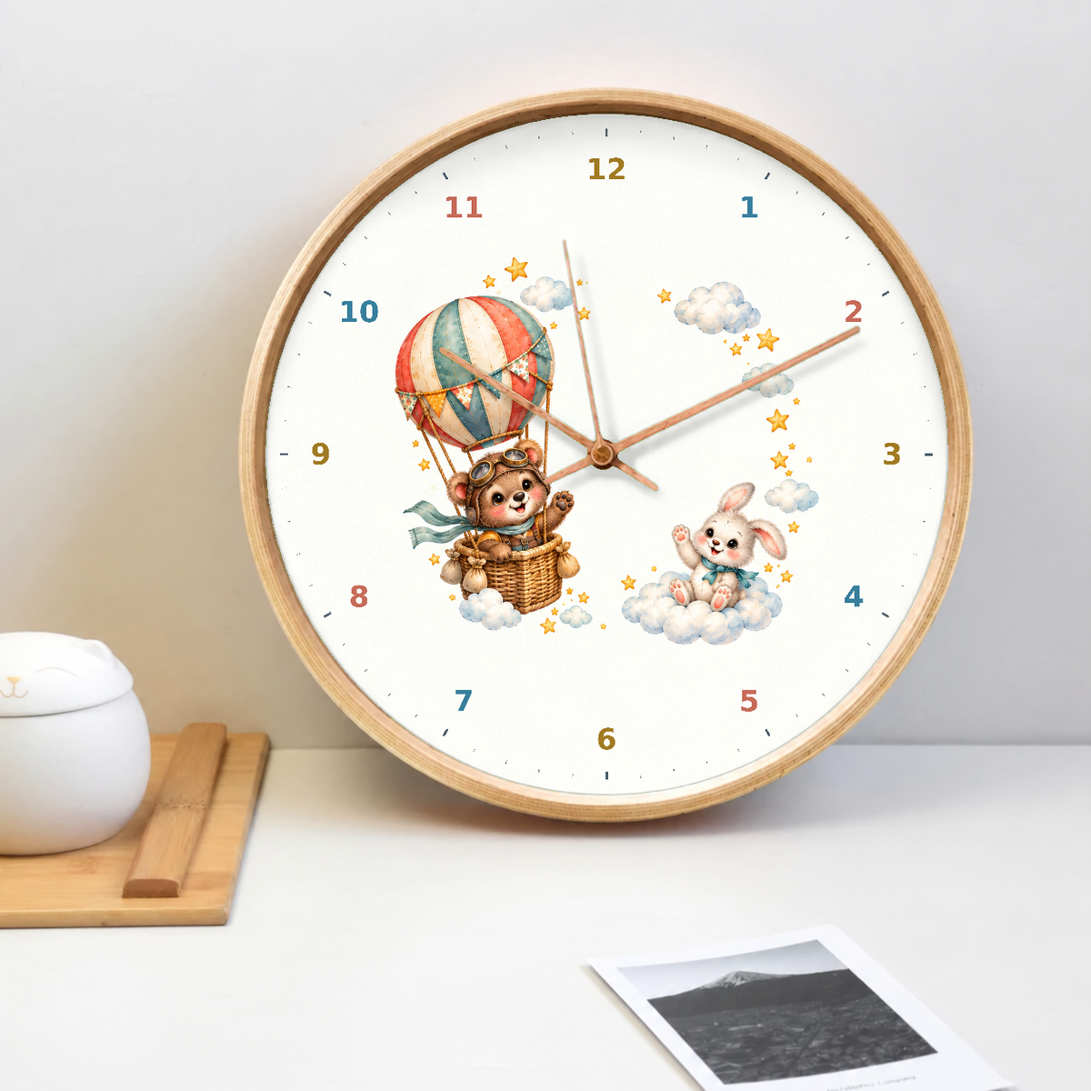 IMAGE_02_Tabletop_-_Kids_Teddy_Balloon_Wall_Clock_30cm_Wooden_Frame_-_WC-K103_-_649310204519.png