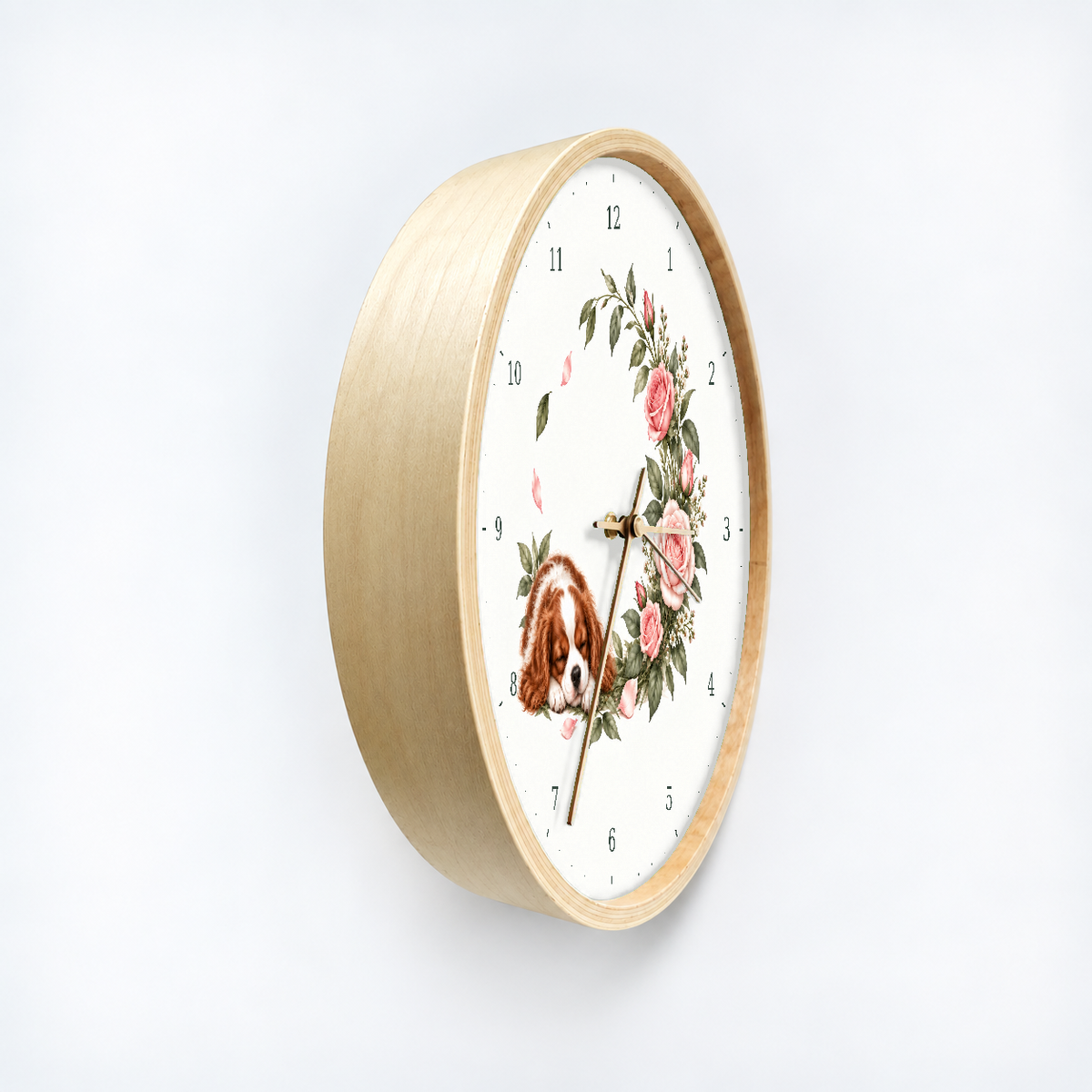 IMAGE_03_Angled_-_Sleeping_Cavalier_Wall_Clock_30cm_Wooden_Frame_-_WC-D043_-_649310203918.png