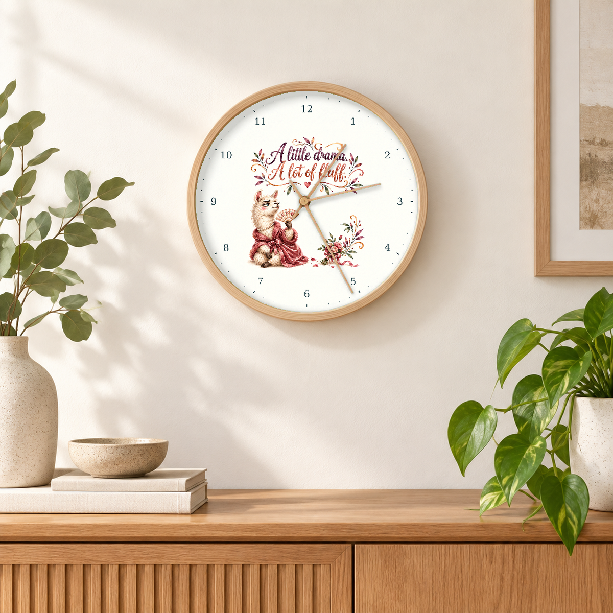 IMAGE_04_Wall_-_Funny_Drama_Llama_Wall_Clock_30cm_Wooden_Frame_-_WC-H055_-_649310204038.png