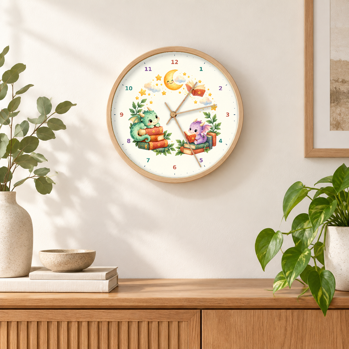 IMAGE_04_Wall_-_Kids_Reading_Dragons_Wall_Clock_30cm_Wooden_Frame_-_WC-K105_-_649310204533.png