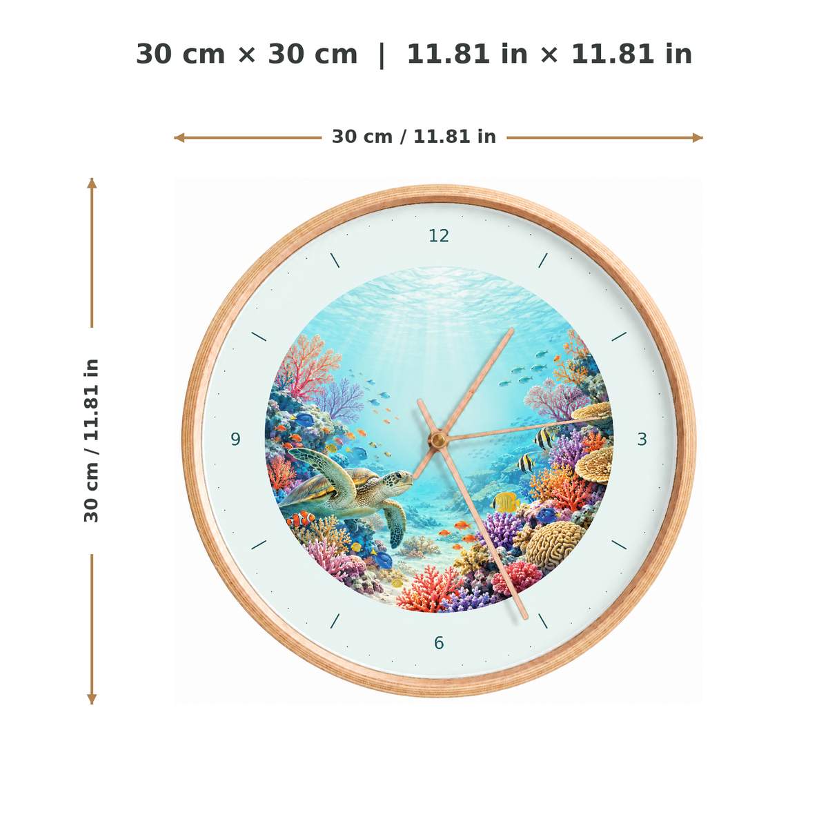 IMAGE_05_Measurements_-_Great_Barrier_Reef_Wall_Clock_30cm_Wooden_Frame_-_WC-U027_-_649310203758.png