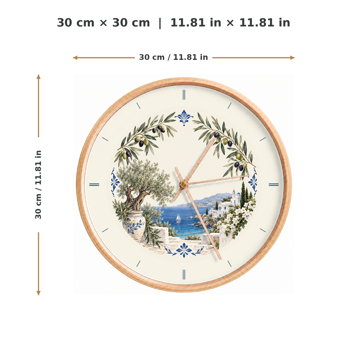 IMAGE_05_Measurements_-_Greek_Olive_Grove_Wall_Clock_30cm_Wooden_Frame_-_WC-T127_-_649310204755.png