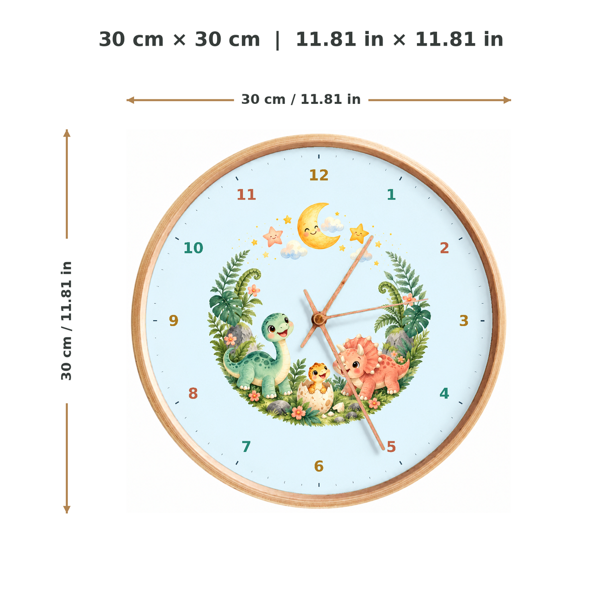 IMAGE_05_Measurements_-_Kids_Moonlight_Dinosaur_Wall_Clock_30cm_Wooden_Frame_-_WC-K088_-_649310204366.png