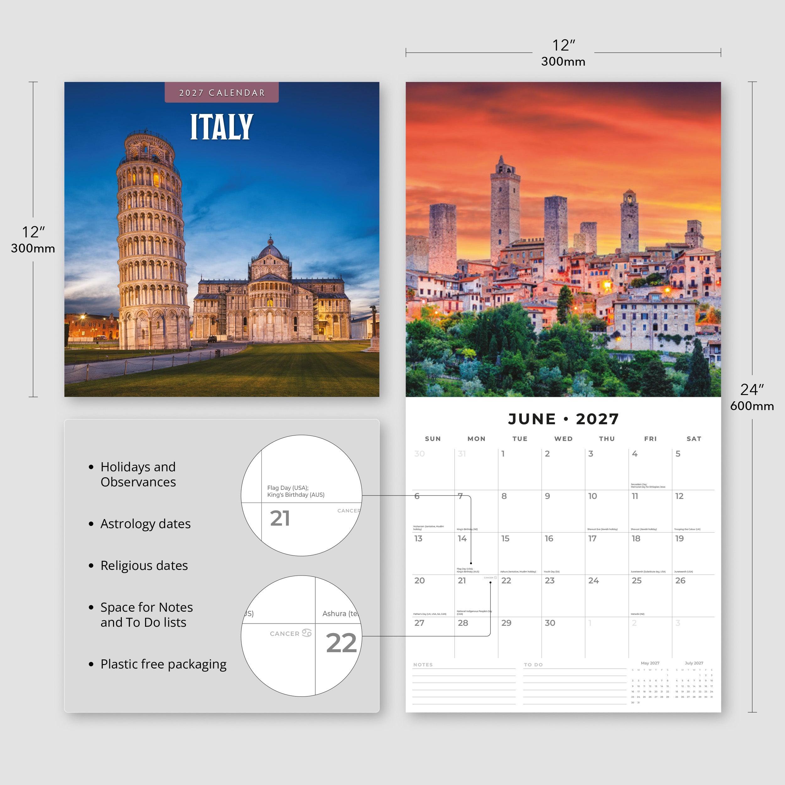 2027 Italy - Square Wall Calendar