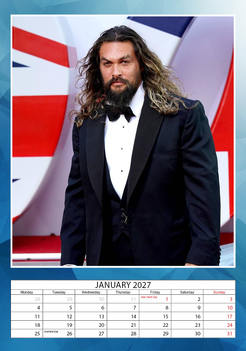 2027 Jason Momoa - A3 Wall Calendar