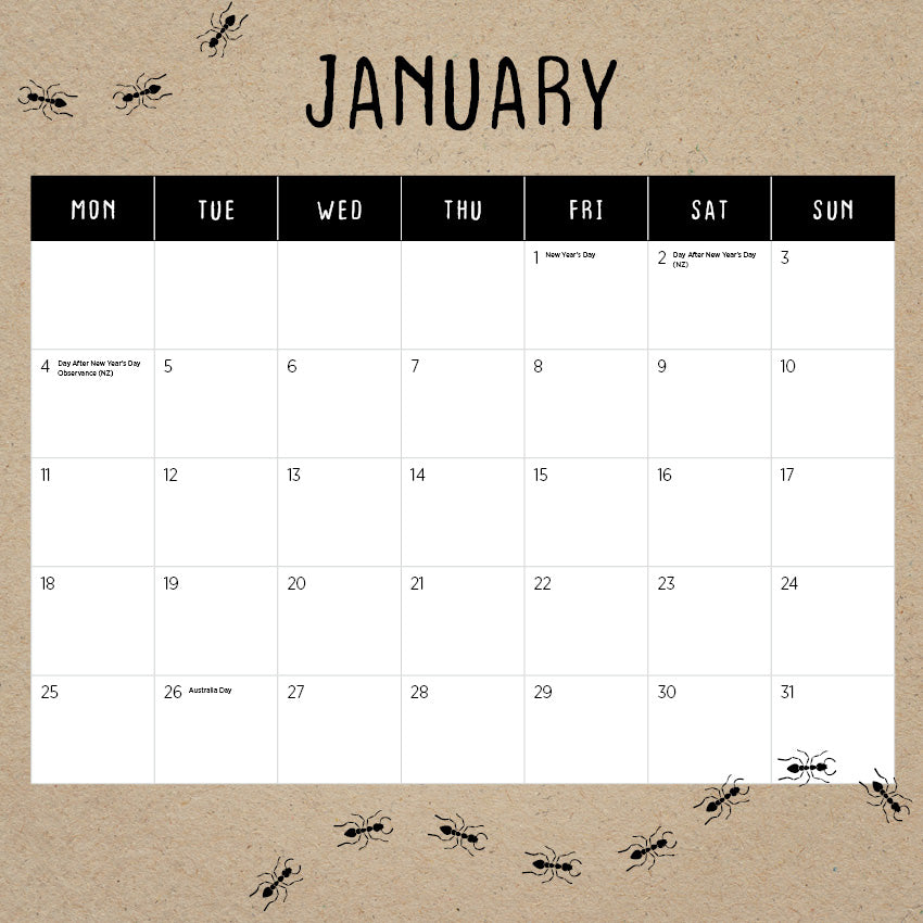 2027 Meerkats - Square Wall Calendar