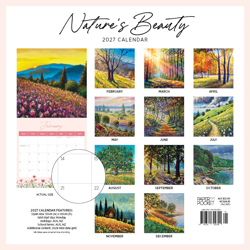 2027 Natures Beauty - Square Wall Calendar