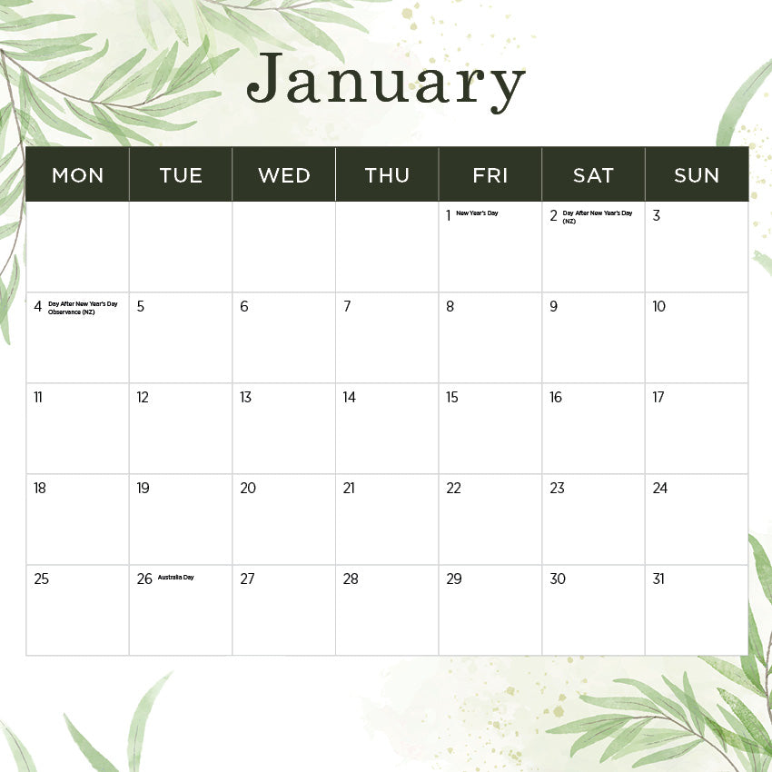 2027 Our Australia Flowers - Square Wall Calendar