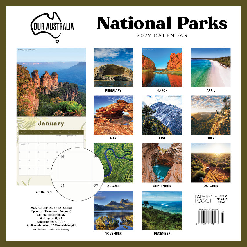 2027 Our Australia National Parks - Square Wall Calendar