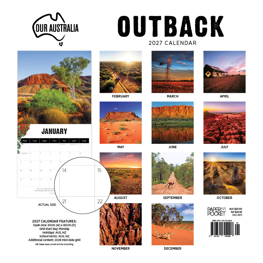 2027 Our Australia Outback - Square Wall Calendar