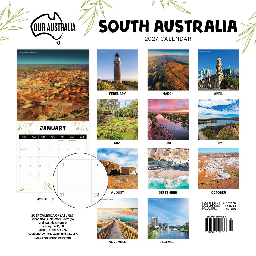 2027 Our Australia South Australia - Square Wall Calendar