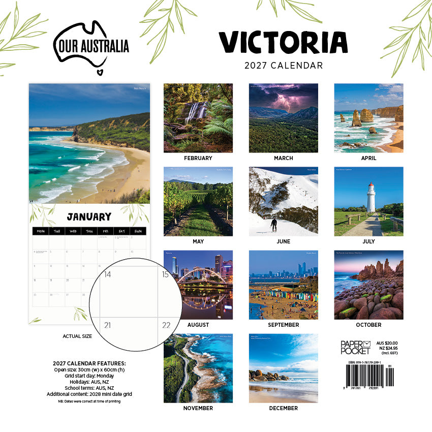 2027 Our Australia Victoria - Square Wall Calendar
