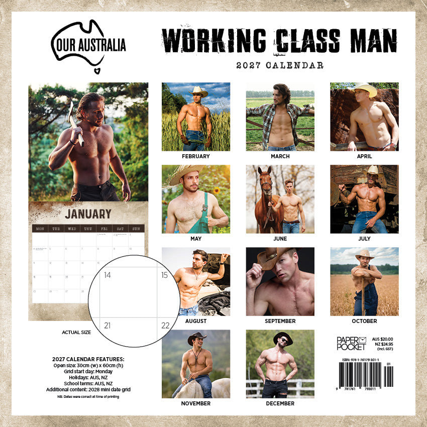 2027 Our Australia Working Class Man - Square Wall Calendar