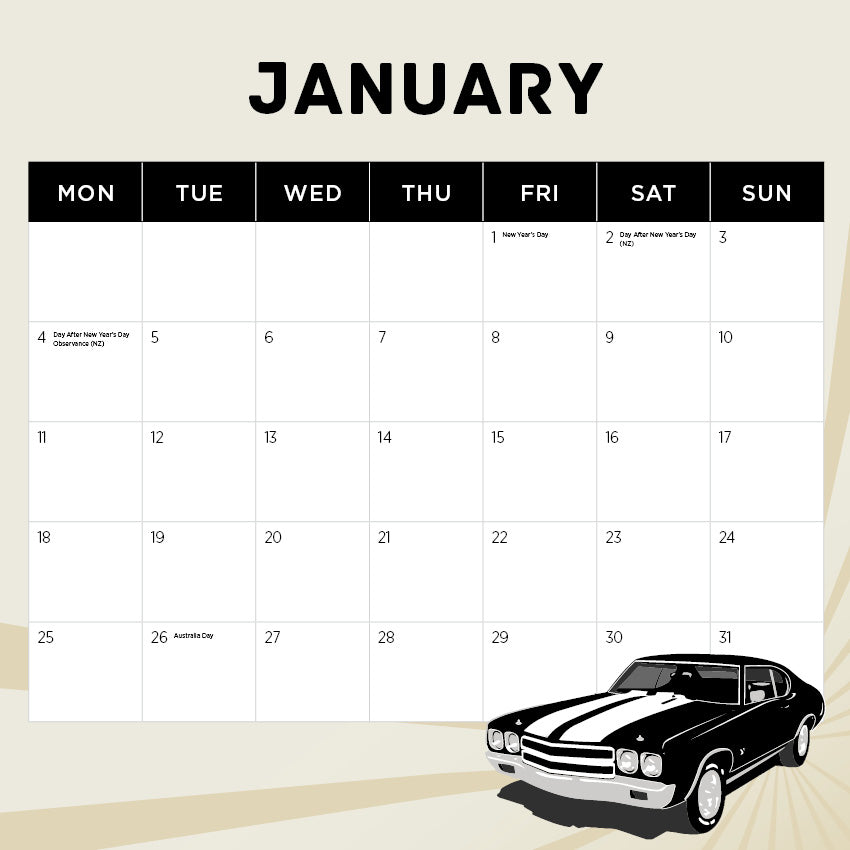 2027 Performance Fords - Square Wall Calendar
