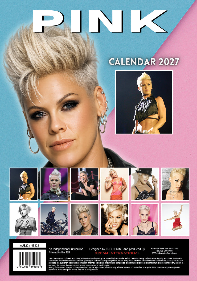 2027 Pink (P!nk) - A3 Wall Calendar
