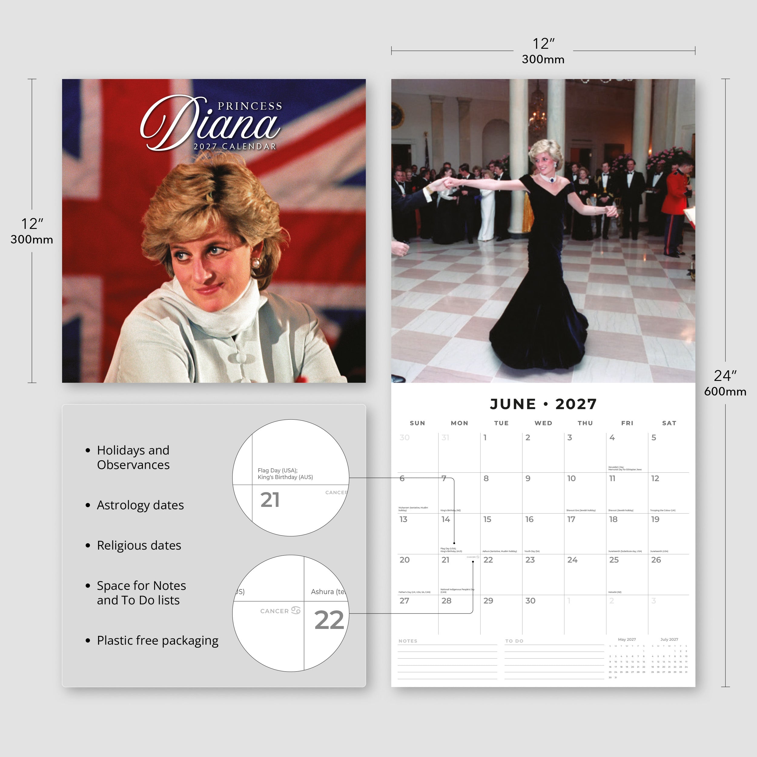 2027 Diana - Square Wall Calendar