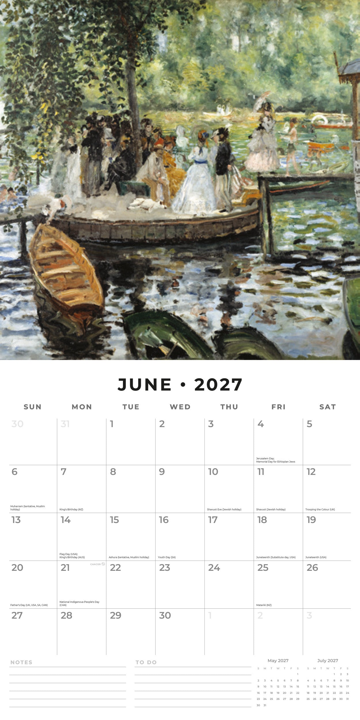 2027 Renoir - Square Wall Calendar