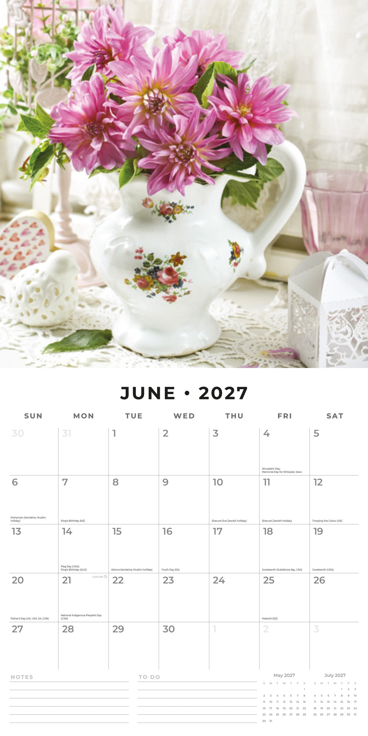 2027 Shabby Chic - Square Wall Calendar