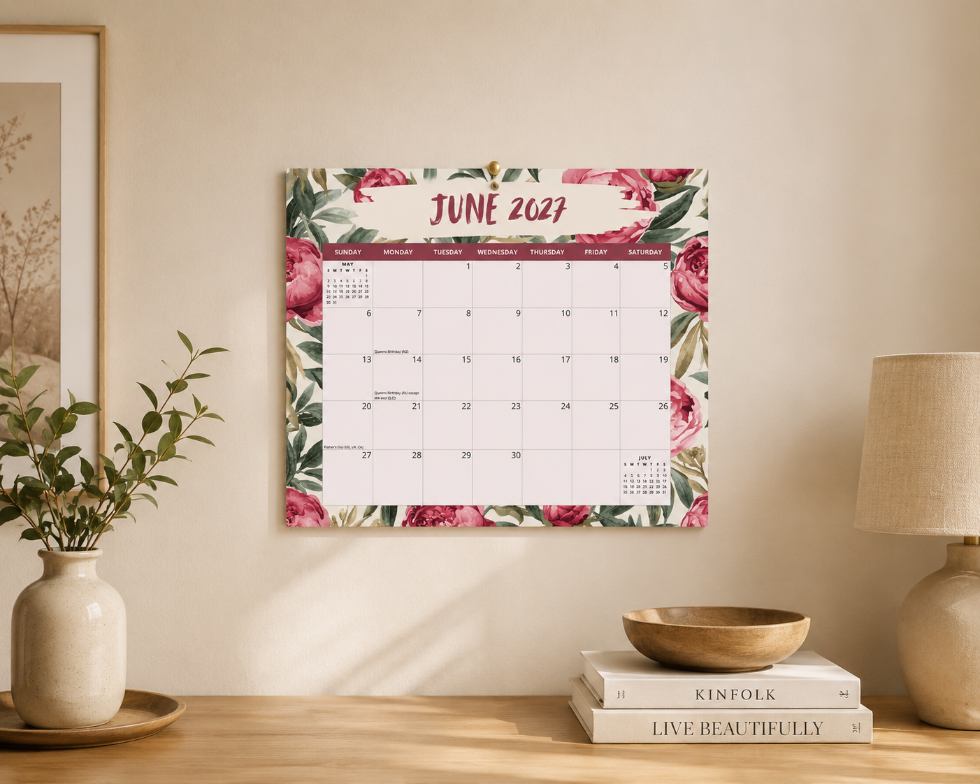 2027 Sprigs & Petals - Versatile 4-in-1 Magnetic, Wall and Desk Calendar