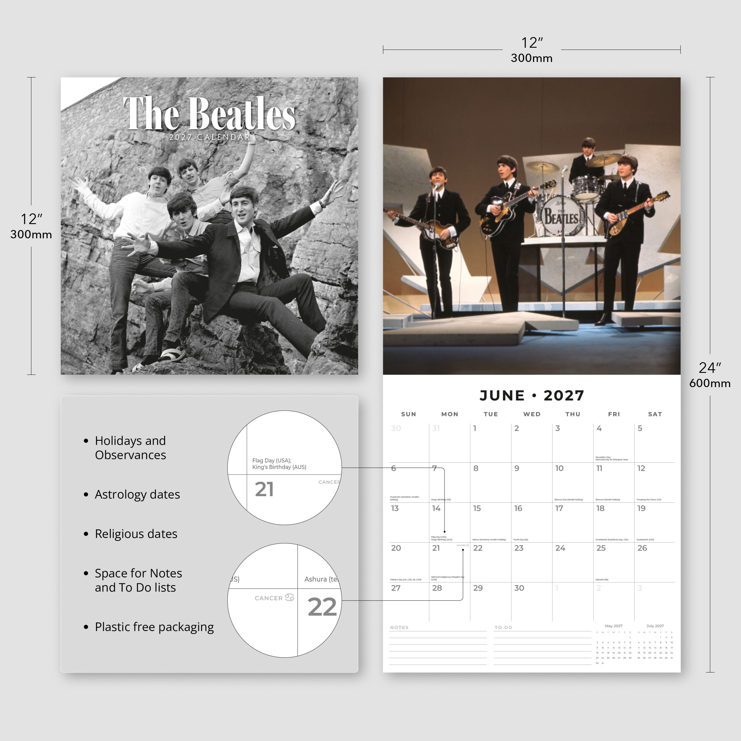 2027 The Beatles - Square Wall Calendar