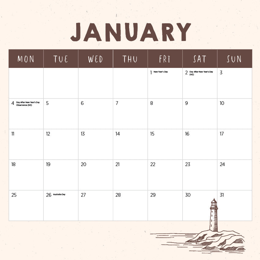 2027 The Happy Quokka - Square Wall Calendar