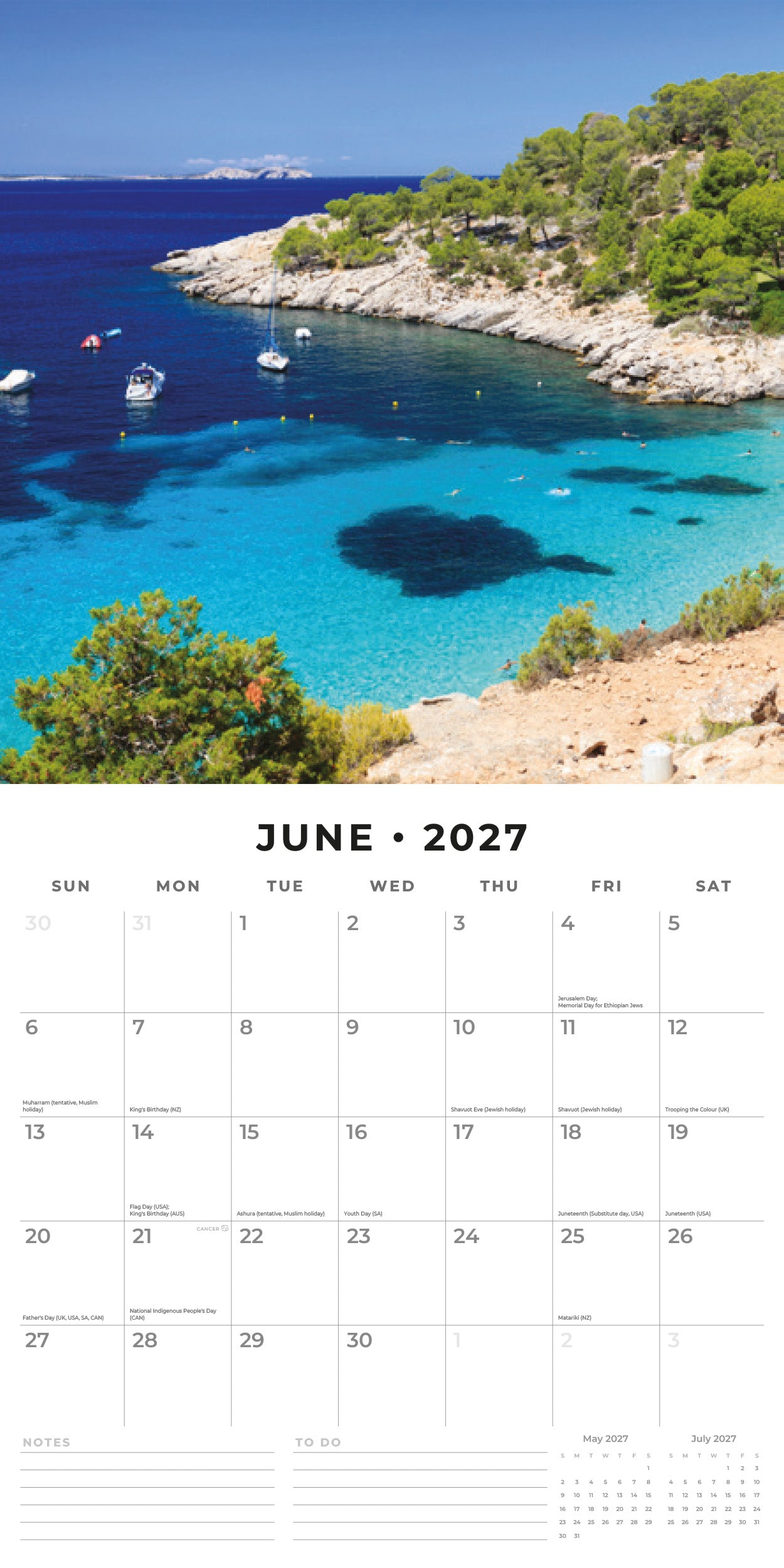 2027 Tropical Islands - Square Wall Calendar