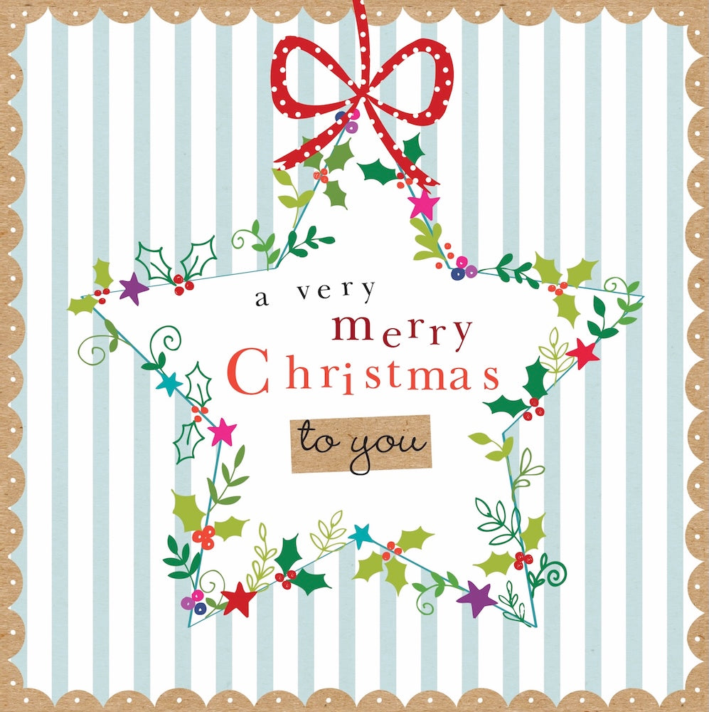 RSPCA - Star Wreath - 10 Charity Christmas Cards Pack