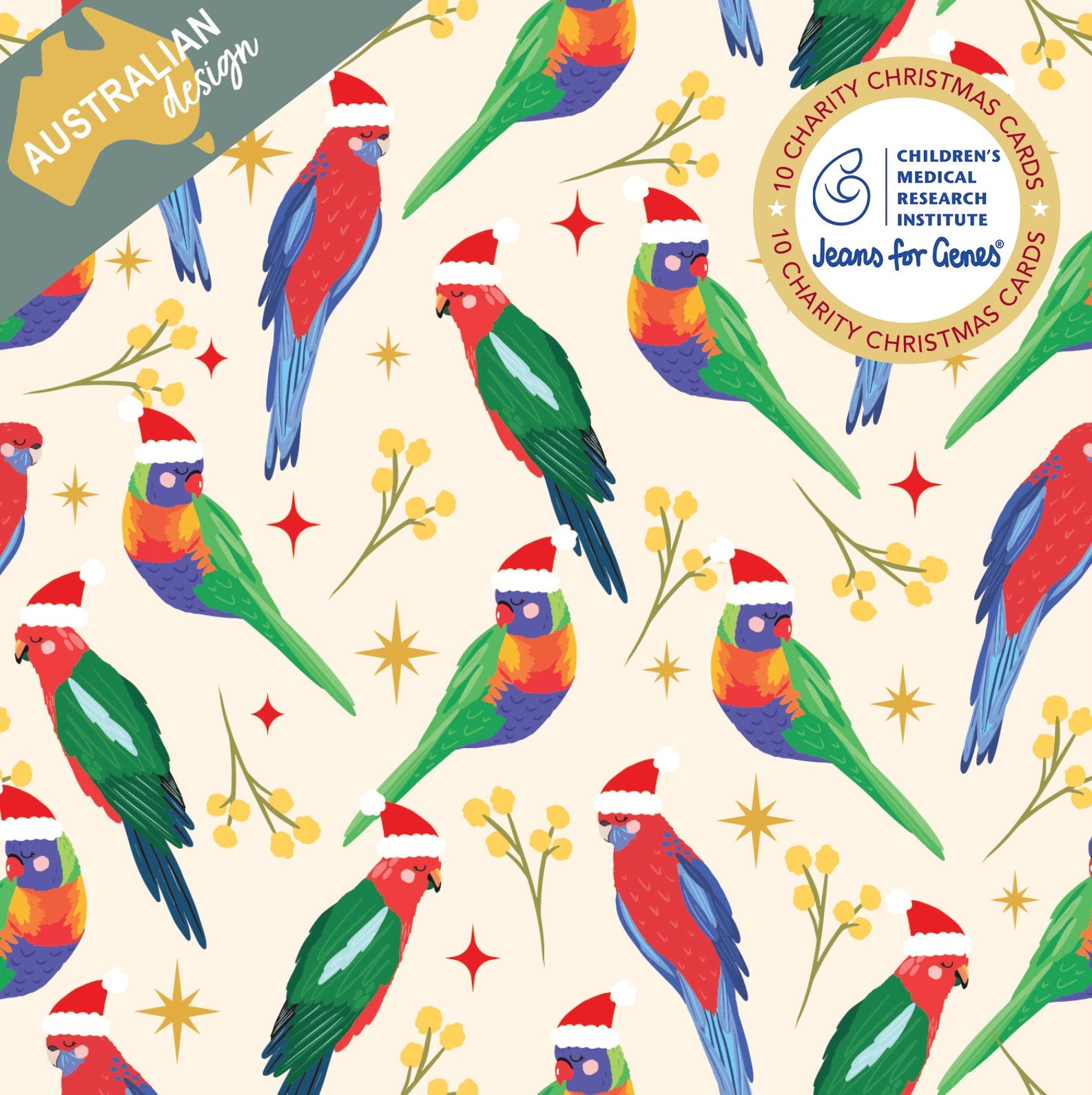 CMRI - Rosella Santas - 10 Charity Christmas Cards Pack