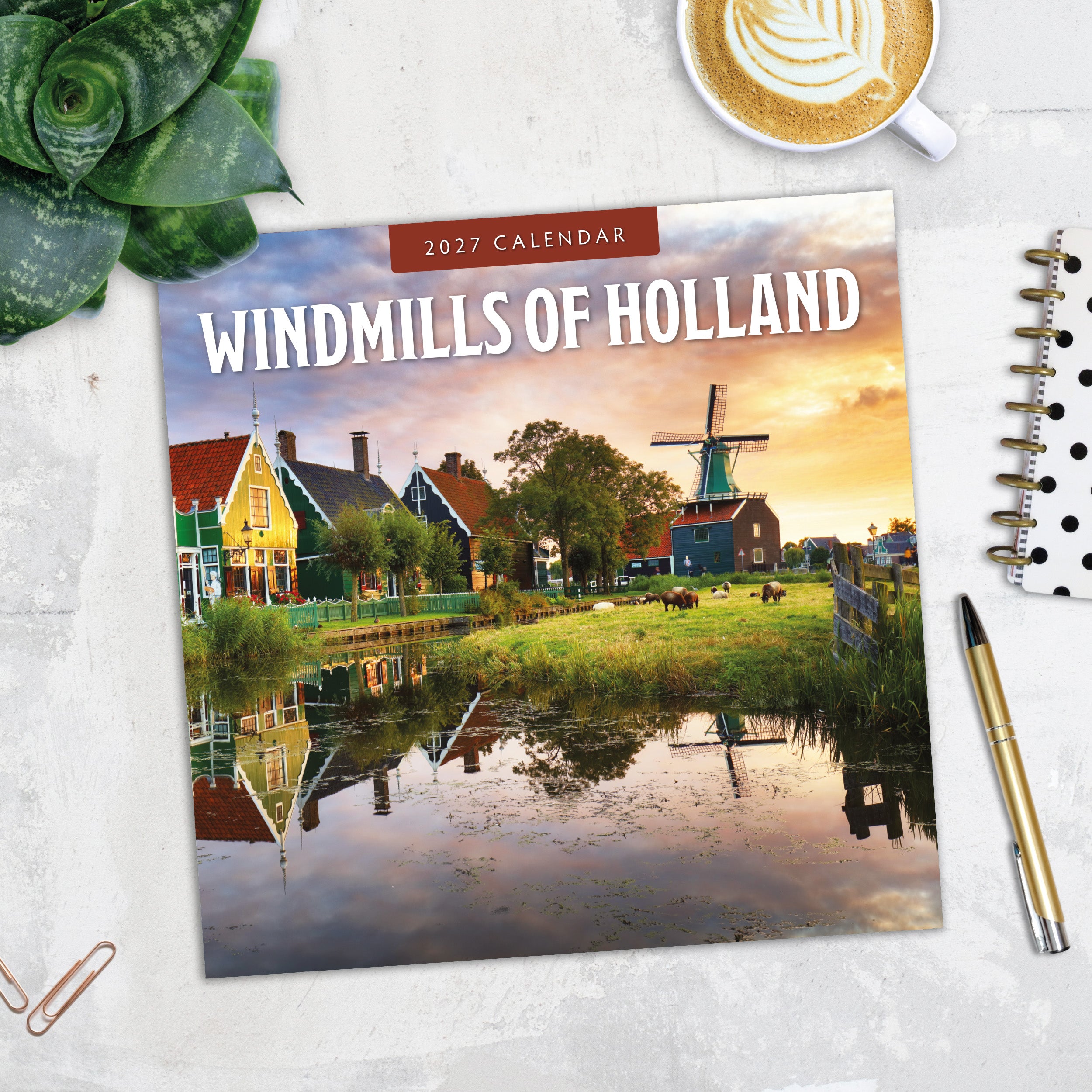 2027 Windmills of Holland - Square Wall Calendar